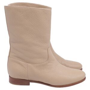 Gabriela Hearst Tina Ankle Boots in Beige Deer Leather
